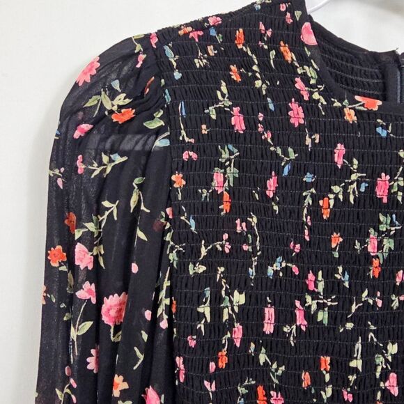 Ganni Ditsy Floral Peplum Blouse in Floral - Size 36 - Picture 3 of 8